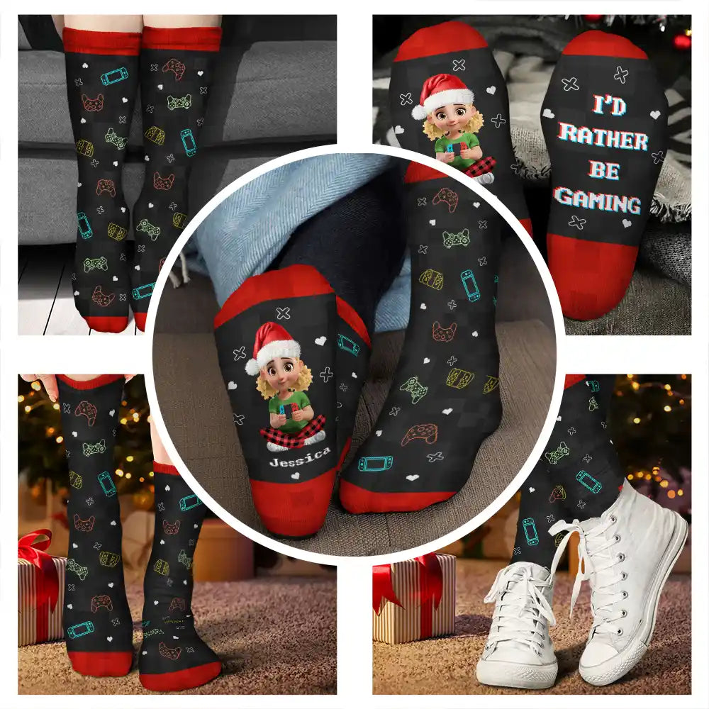 Gift For Kids,Gift For Grandkids,Dad,Children,Happy,Christmas - I'm Gaming Do Not Disturb - Personalized Socks