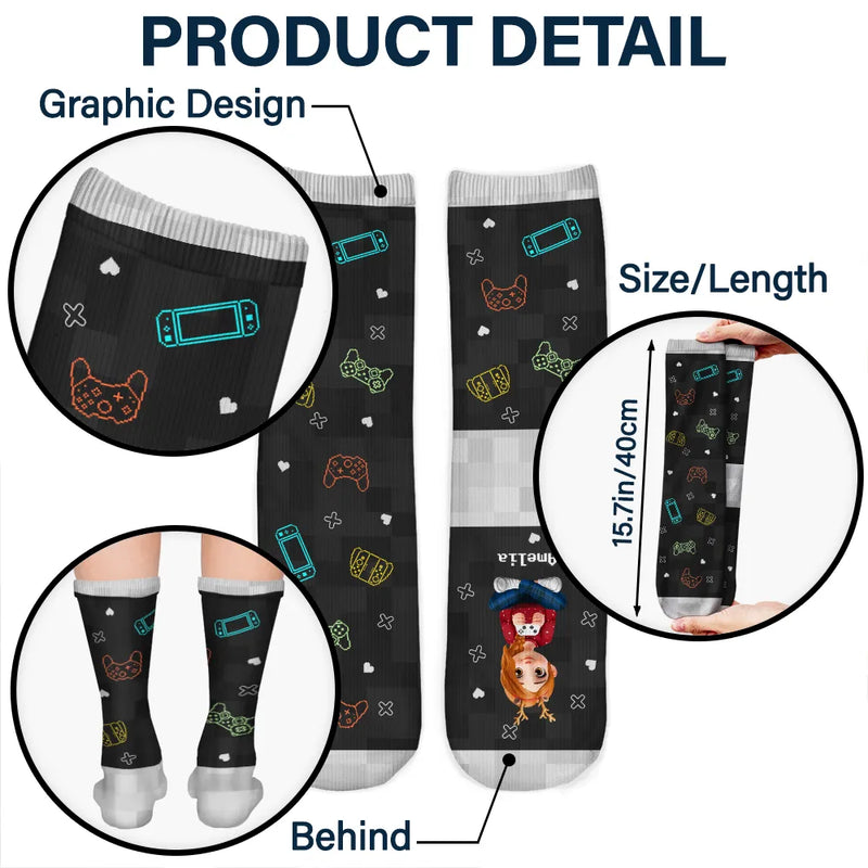 Gift For Kids,Gift For Grandkids,Dad,Children,Happy,Christmas - I'm Gaming Do Not Disturb - Personalized Socks
