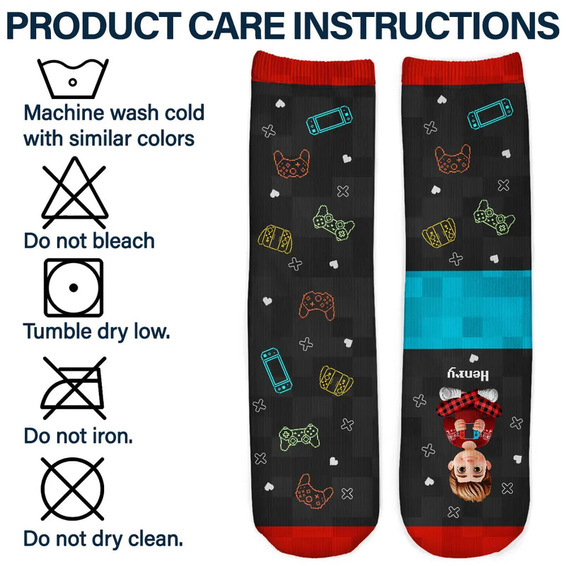 Gift For Kids,Gift For Grandkids,Dad,Children,Happy,Christmas - I'm Gaming Do Not Disturb - Personalized Socks