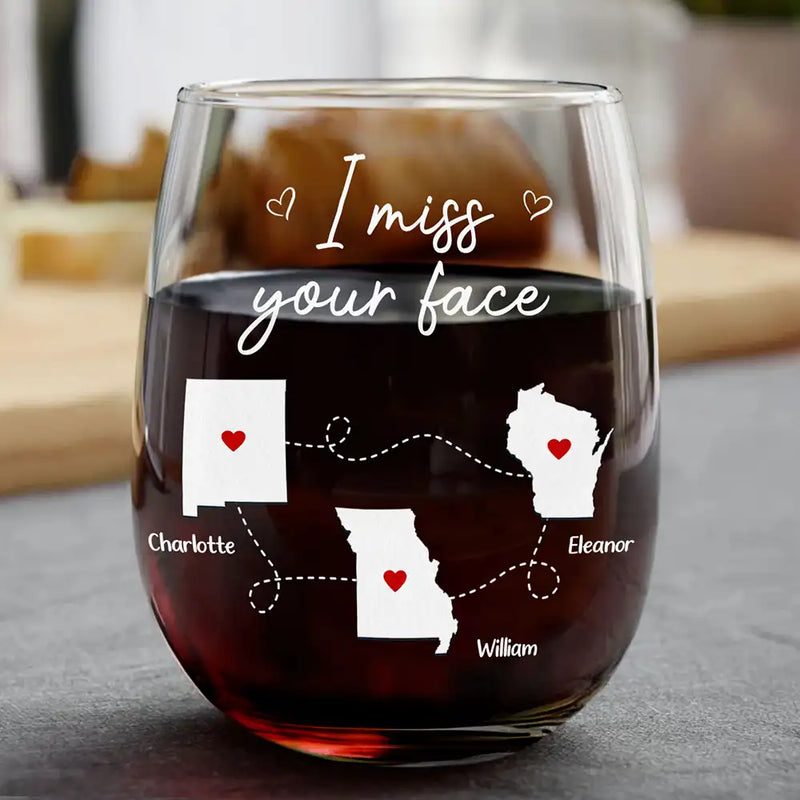 Sentimental, Gift For Bestie, Long Distance, Icon - I’m Jealous Of People Who Get To See You Every Day - Personalized Stemless Wine Glass