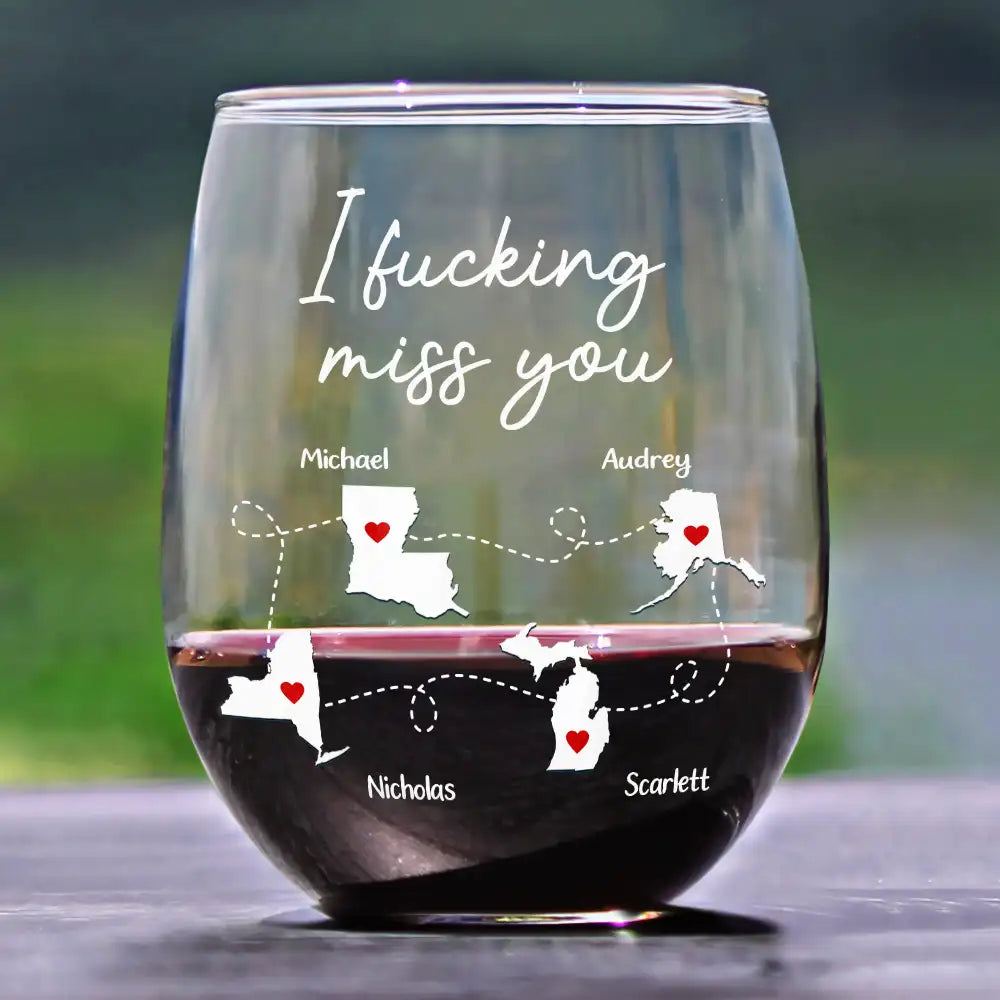 Sentimental, Gift For Bestie, Long Distance, Icon - I’m Jealous Of People Who Get To See You Every Day - Personalized Stemless Wine Glass