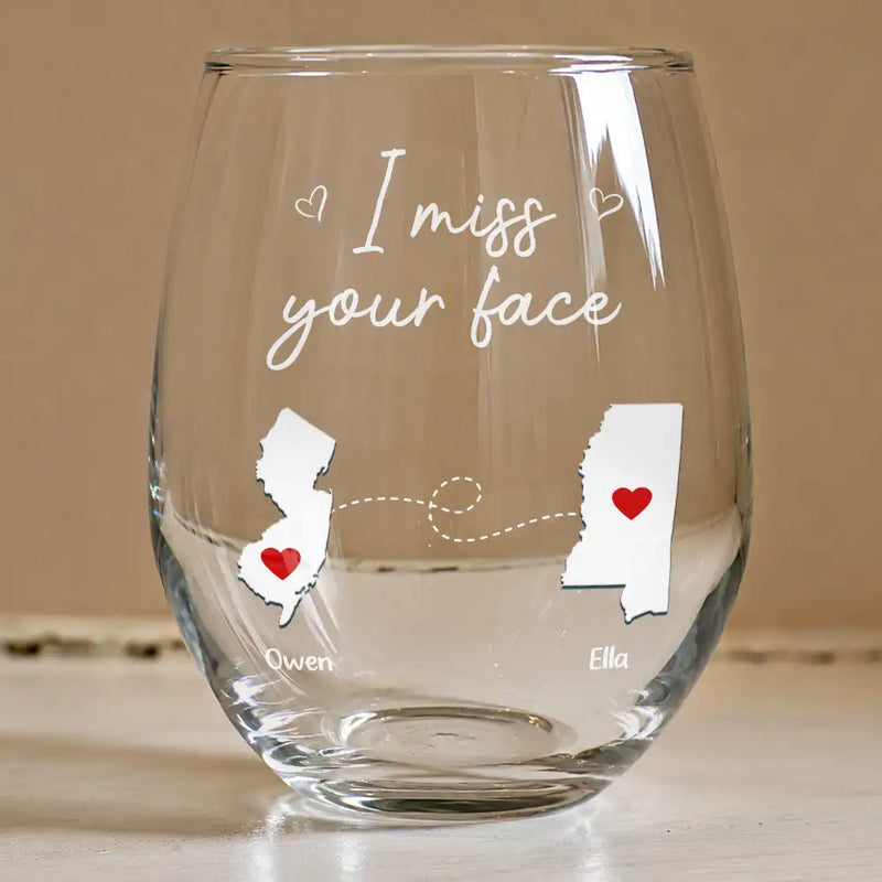Sentimental, Gift For Bestie, Long Distance, Icon - I’m Jealous Of People Who Get To See You Every Day - Personalized Stemless Wine Glass