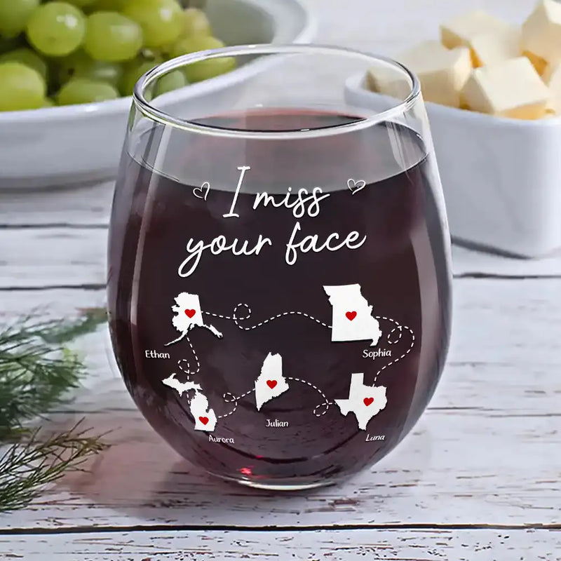 Sentimental, Gift For Bestie, Long Distance, Icon - I’m Jealous Of People Who Get To See You Every Day - Personalized Stemless Wine Glass