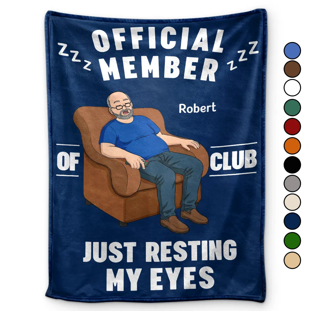 Gift For Father,Gift For Grandpa,Gift For Husband,Non-Eng,Vector,Humorous - I'm Just Resting My Eyes - Personalized Fleece Blanket, Sherpa Blanket