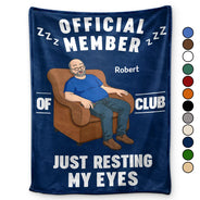Gift For Father,Gift For Grandpa,Gift For Husband,Non-Eng,Vector,Humorous - I'm Just Resting My Eyes - Personalized Fleece Blanket, Sherpa Blanket