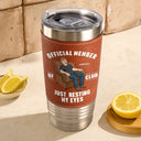 Gift For Father,Gift For Grandpa,Gift For Men,Non-Eng,Vector,Humorous - I'm Just Resting My Eyes - Personalized Leather Tumbler