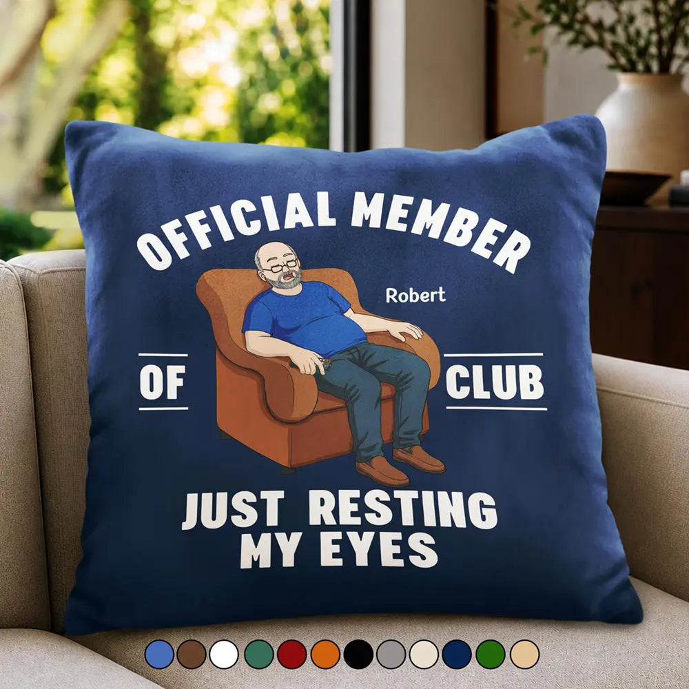 Gift For Father,Gift For Grandpa,Gift For Husband,Non-Eng,Vector,Humorous - I'm Just Resting My Eyes - Personalized Pillow