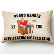 Gift For Father,Gift For Grandpa,Gift For Husband,Non-Eng,Vector,Humorous - I'm Just Resting My Eyes - Personalized Pillow