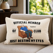 Gift For Father,Gift For Grandpa,Gift For Husband,Non-Eng,Vector,Humorous - I'm Just Resting My Eyes - Personalized Pillow