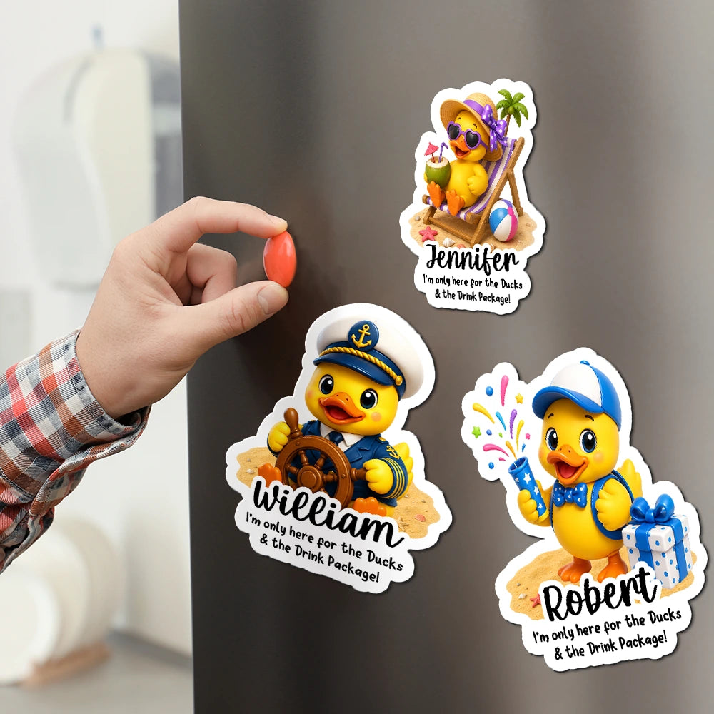 Playful,Cruising,Family,Summer,Icon - I'm Only Here For The Ducks - Personalized Magnet