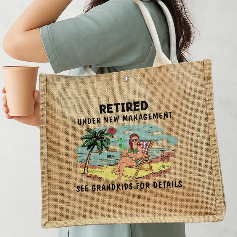 Retirement,Gift For Yourself,Happy,Beach - I'm Retired I Don't Have To - Personalized Jute Beach Bag