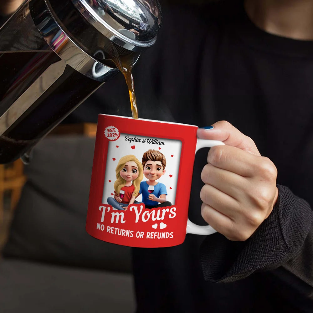 Gift For Couples, Gift For Husband, Gift For Wife, Gift For Boyfriend, Gift For Girlfriend, Love - I'm Yours No Returns Or Refunds Toy Box Couple - Personalized White Edge-to-Edge Mug