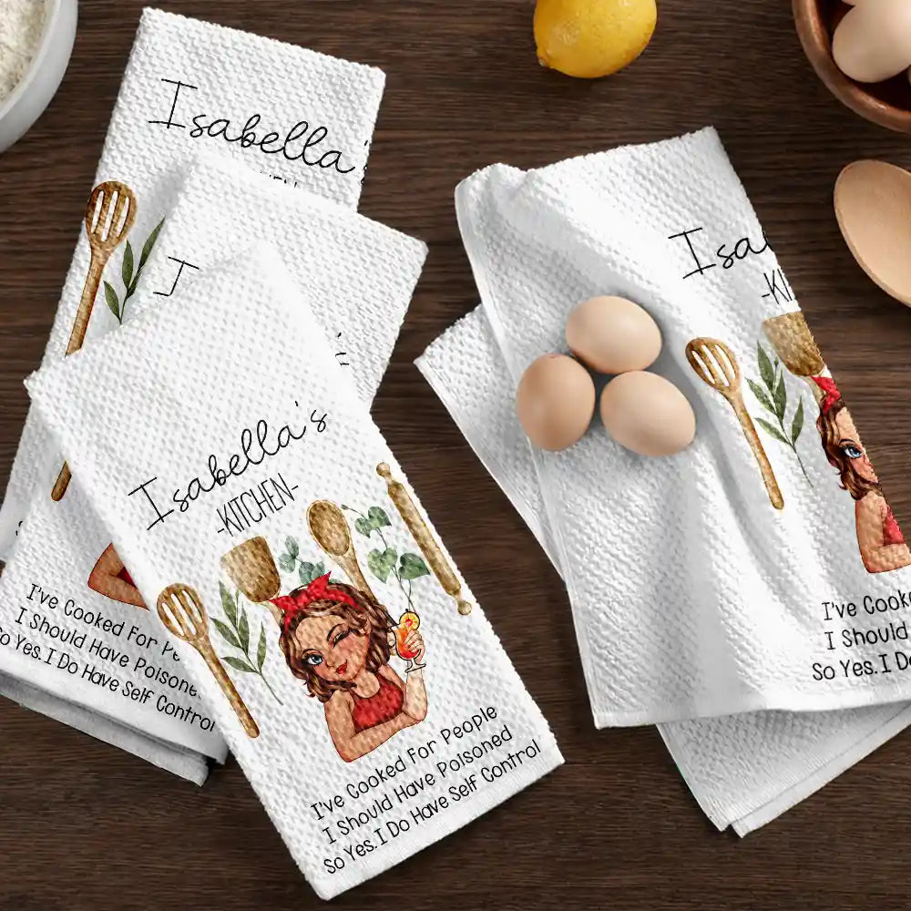 Gift For Wife,Gift For Yourself,Gift For Women,Gift For Mother,Gift For Aunt,Gift For Grandma,Happy,Cooking,Baking - I've Cooked For People I Should Have Poisoned - Personalized Kitchen Towel