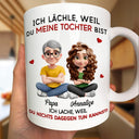 Dad - Daughters (Adult),Dad - Daughters (Young),Gift For Daughter,Happy,German,Top Market,Non-Eng,Vector - Ich Lächle Weil Du Meine Tochter Bist - Personalisierte Tasse