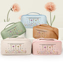 If Besties Sisters Were Flowers I'd Pick You - Personalized Leather Makeup Bag