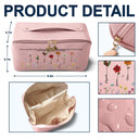 If Besties Sisters Were Flowers I'd Pick You - Personalized Leather Makeup Bag