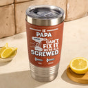 Gift For Father,Gift For Grandpa,Happy - If Dad Can't Fix It - Personalized Leather Tumbler