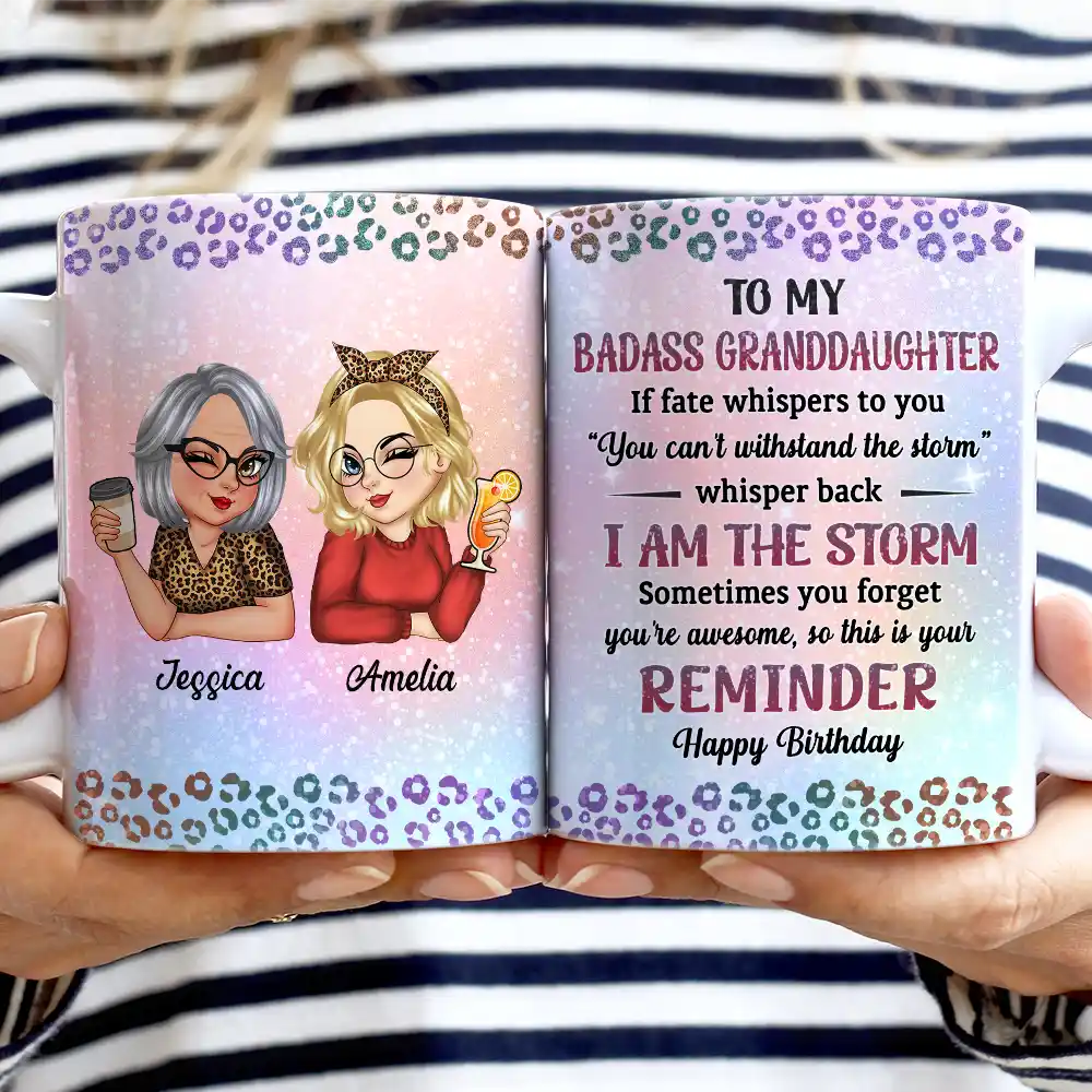 Happy,Mom - Daughters (Adult),Gift For Daughter - If Fate Whispers To You Daughter Granddaughter - Personalized White Edge-to-Edge Mug