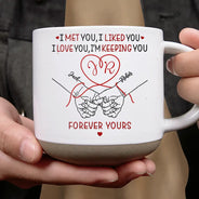 Gift For Couples,Old Couples,Gift For Husband,Gift For Wife,Gift For Boyfriend,Gift For Girlfriend,LGBT,Love - If I Had My Life To Live Over Again Couple Hands - Personalized Pottery Mug