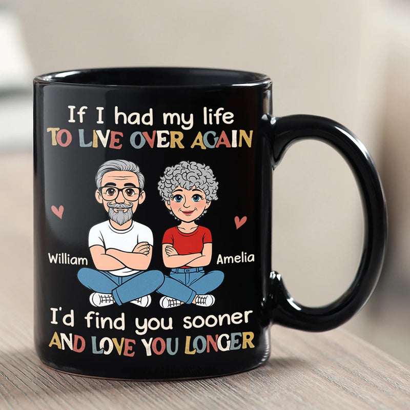 Gift For Couples,Gift For Husband,Gift For Boyfriend,Gift For Men,Old Couples,Love - If I Had My Life To Live Over Again Retro Couple - Personalized Mug