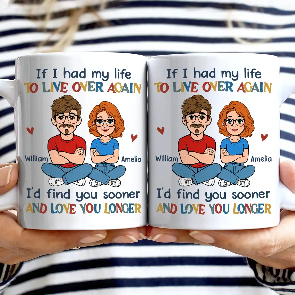 Gift For Couples,Gift For Husband,Gift For Boyfriend,Gift For Men,Old Couples,Love - If I Had My Life To Live Over Again Retro Couple - Personalized Mug