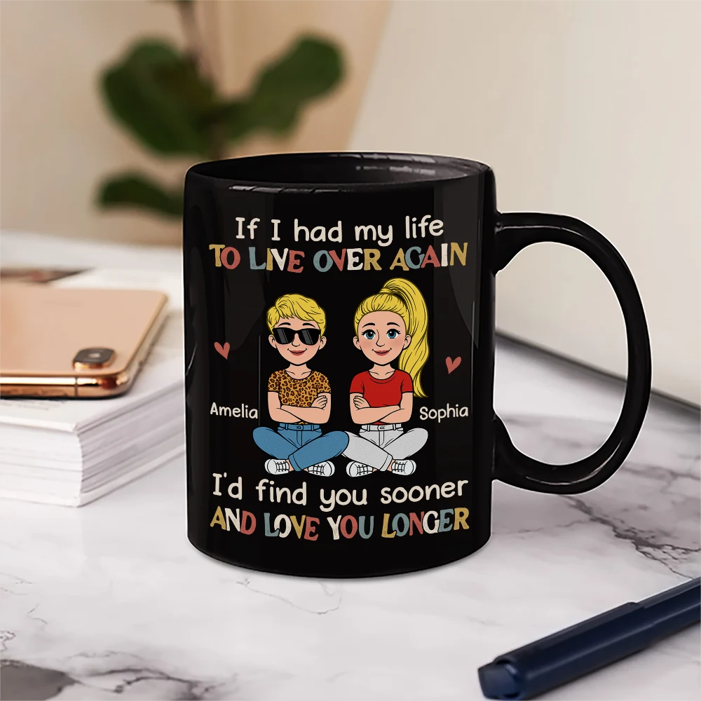 Gift For Couples,Gift For Husband,Gift For Boyfriend,Gift For Men,Old Couples,Love - If I Had My Life To Live Over Again Retro Couple - Personalized Mug