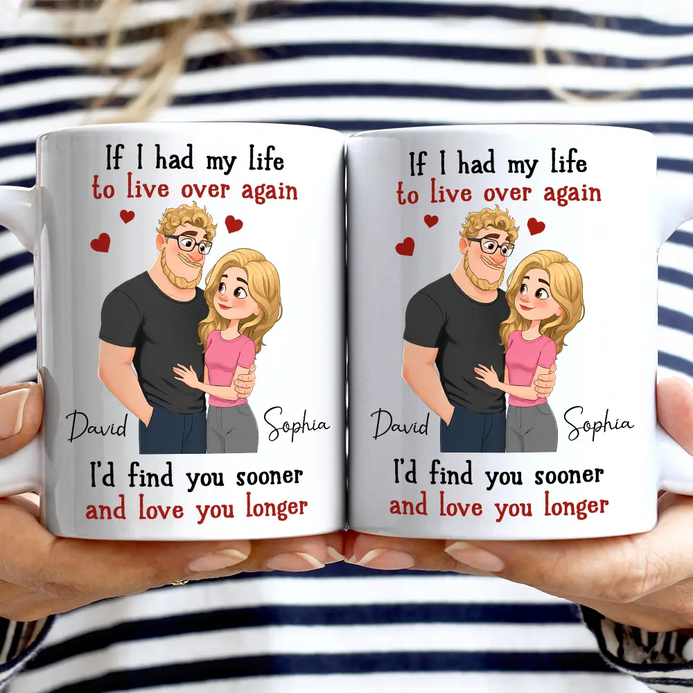Gift For Couples,Old Couples,Gift For Husband,Gift For Wife,Love - If I Had My Life to Live Over Again Hugging Couple - Personalized Mug