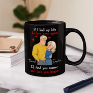 Gift For Couples,Old Couples,Gift For Husband,Gift For Wife,Love - If I Had My Life to Live Over Again Hugging Couple - Personalized Mug