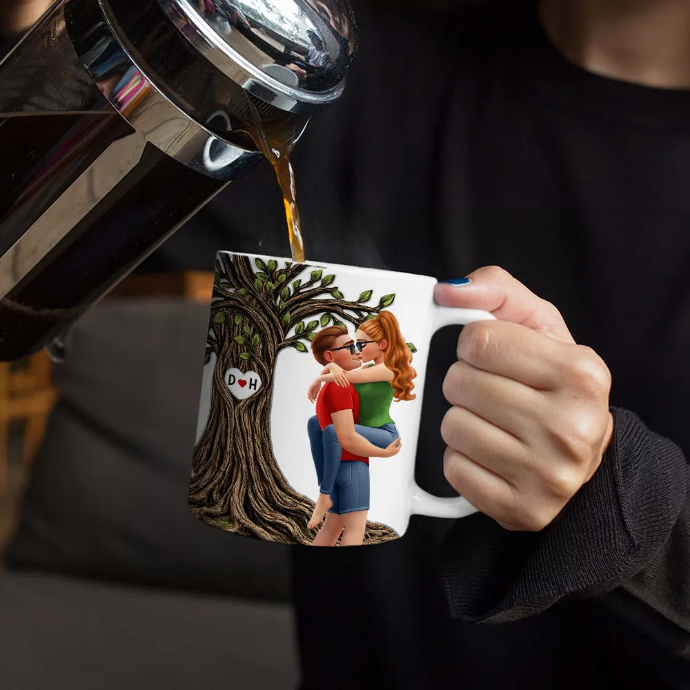 Gift For Couples, Gift For Husband, Gift For Wife, Gift For Boyfriend, Gift For Girlfriend, Happy - If I Have My Life To Life - Personalized White Edge-to-Edge Mug