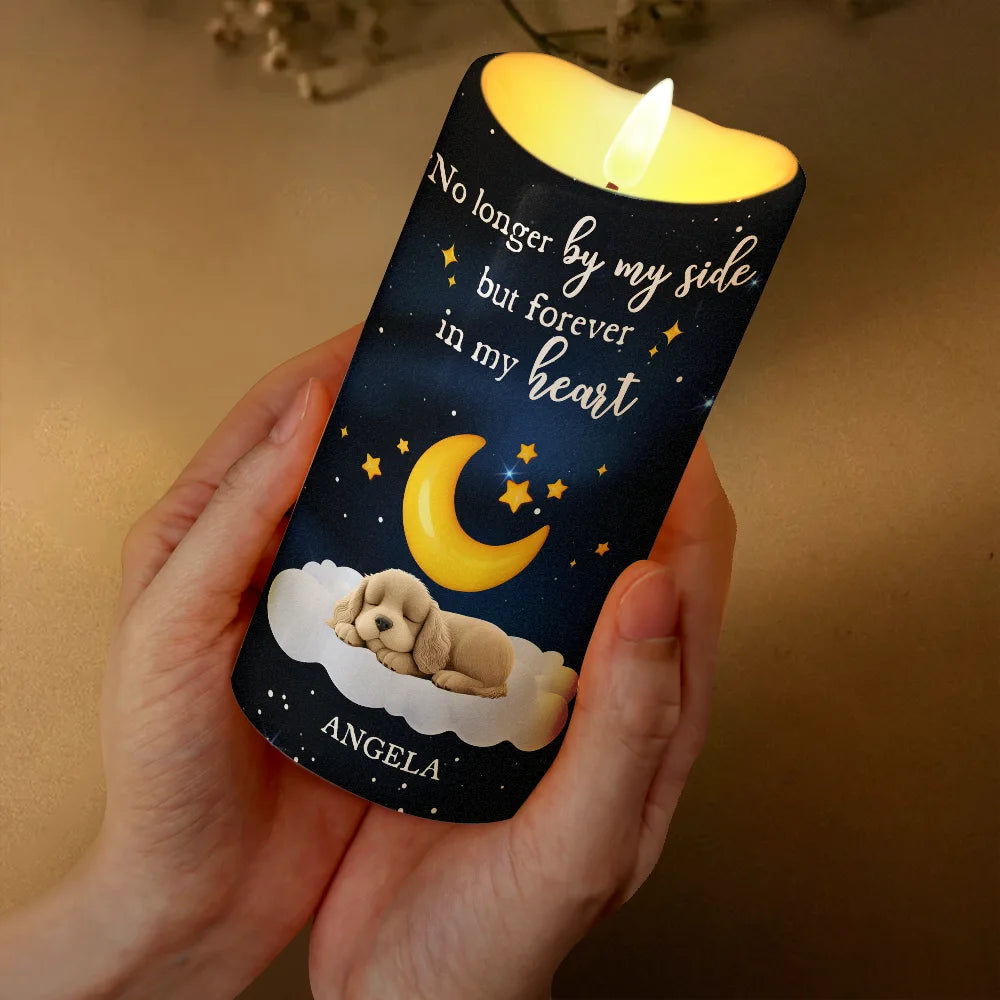 Dog Lovers,Dog Mom,Dog Dad,Gift For Women,Gift For Men,Christmas,Sad - If Love Could Have Saved You Memorial Dog Sleeping - Personalized Flameless LED Candle