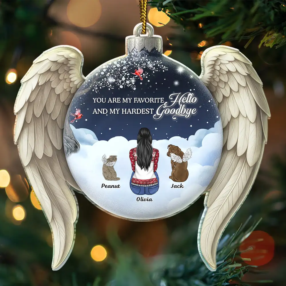 Christmas,Memorial,Sad,Pet Lovers,Dog Lovers,Cat Lovers - If Love Could Have Saved You Pet Memorial - Personalized Custom Shaped Acrylic Ornament
