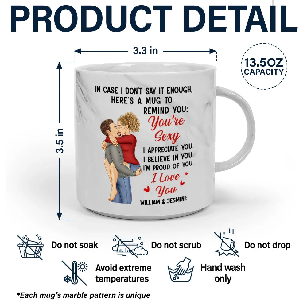 Love, Gift For Couples, Gift For Husband, Gift For Wife, Gift For Boyfriend, Gift For Girlfriend - In Case I Don't Say It Enough Couples - Personalized Marble Mug