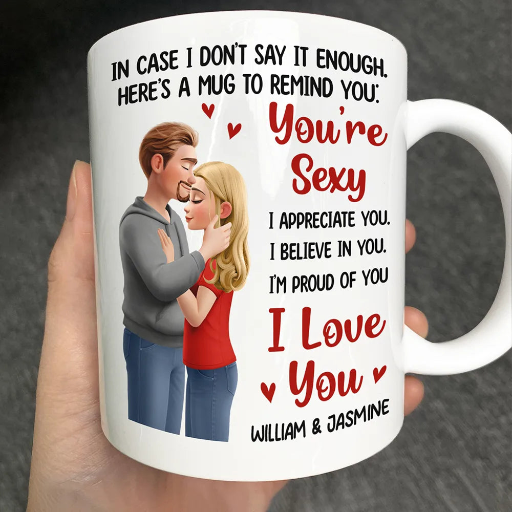 Gift For Couples,Gift For Husband,Gift For Wife,Gift For Boyfriend,Gift For Girlfriend,Old Couples,Love - In Case I Don't Say It Enough Forehead Kiss Couple - Personalized Mug