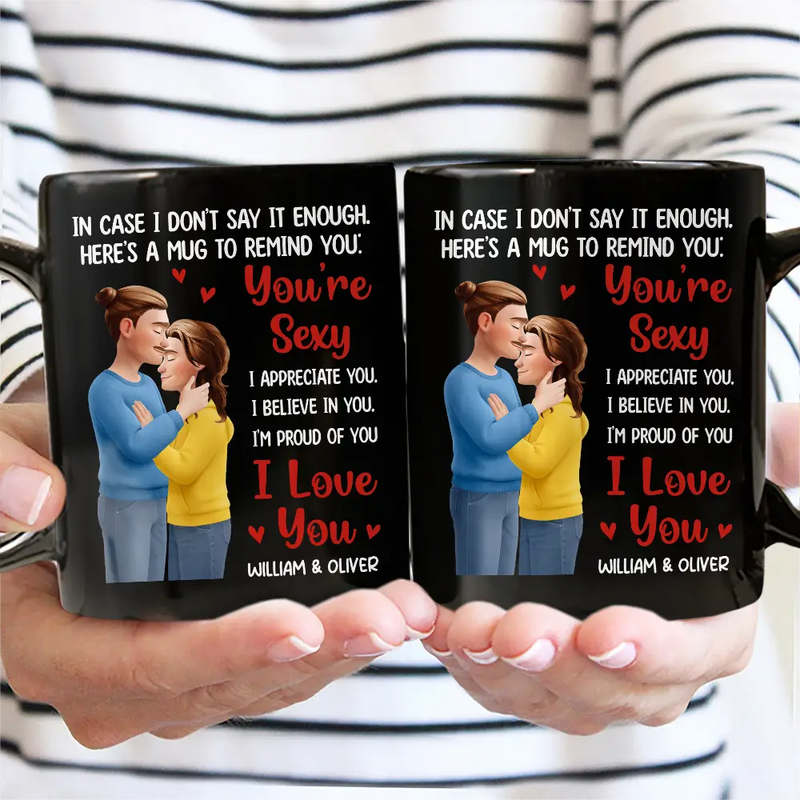 Gift For Couples,Gift For Husband,Gift For Wife,Gift For Boyfriend,Gift For Girlfriend,Old Couples,Love - In Case I Don't Say It Enough Forehead Kiss Couple - Personalized Mug