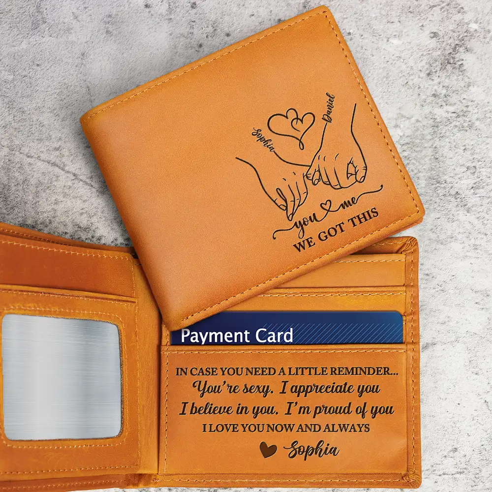 Gift For Husband, Gift For Boyfriend, Love, Gift For Couples - In Case You Need A Little Reminder - Personalized Engraved Leather Wallet