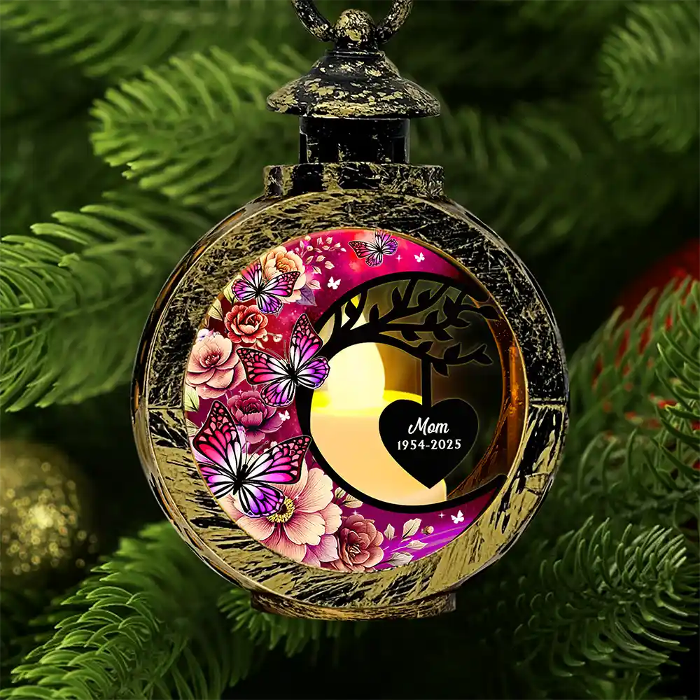 Memorial,Christmas,Sad - In Loving Memory - Personalized Candlelight Lantern Ornament