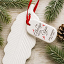 Memorial Loved One,Healing,Christmas,Family,Memorial,Custom Text - In Loving Memory Christmas Sympathy Gift - Personalized Feather Ornament