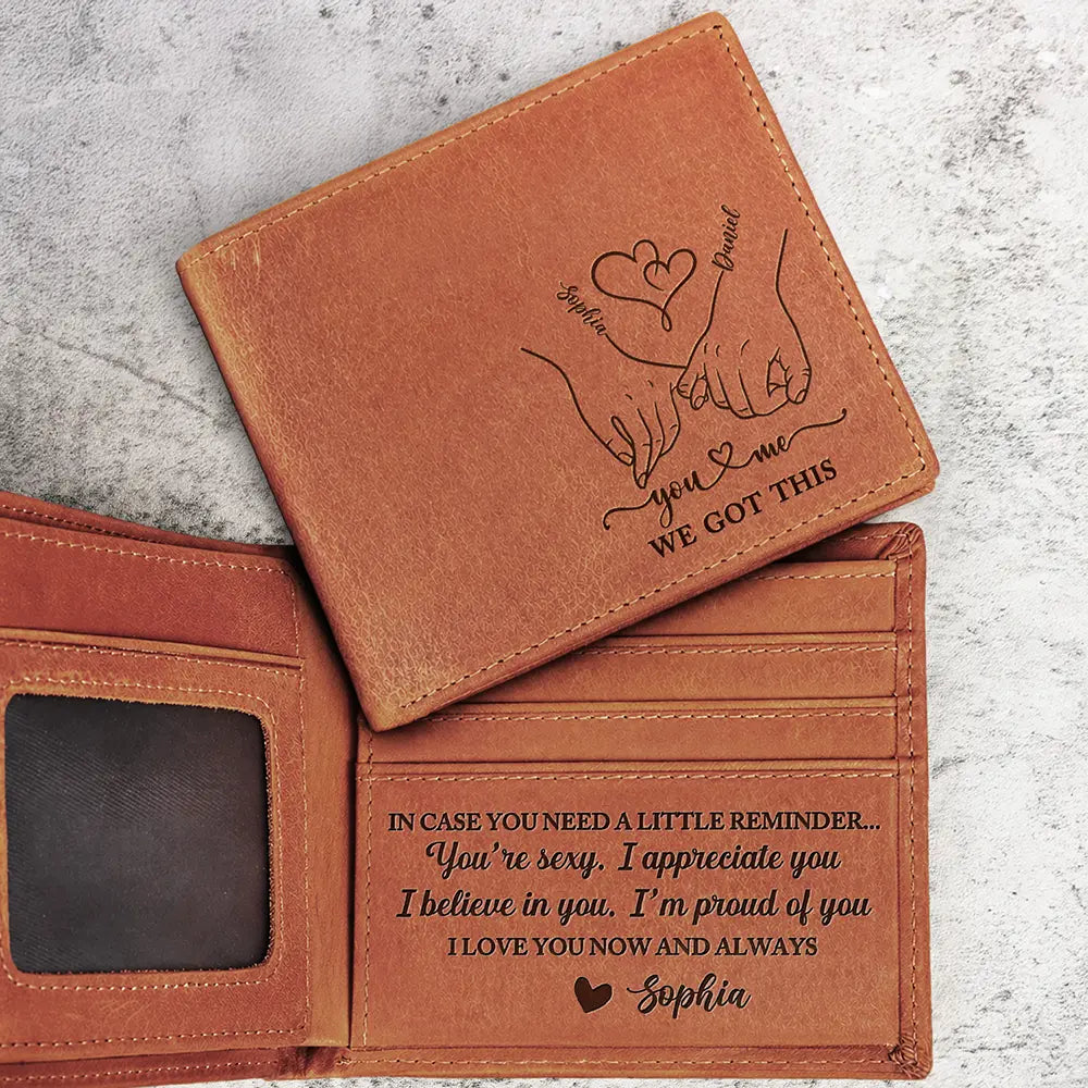 In Case You Need A Little Reminder - Personalized Engraved Leather Wallet