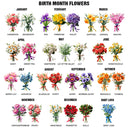 Gift For Women,Gift For Bestie,Gifts For Colleagues,Non-Eng,Gift For Yourself - Custom Name And Job Title With Birth Month Flower - Personalized Desk Name Plate