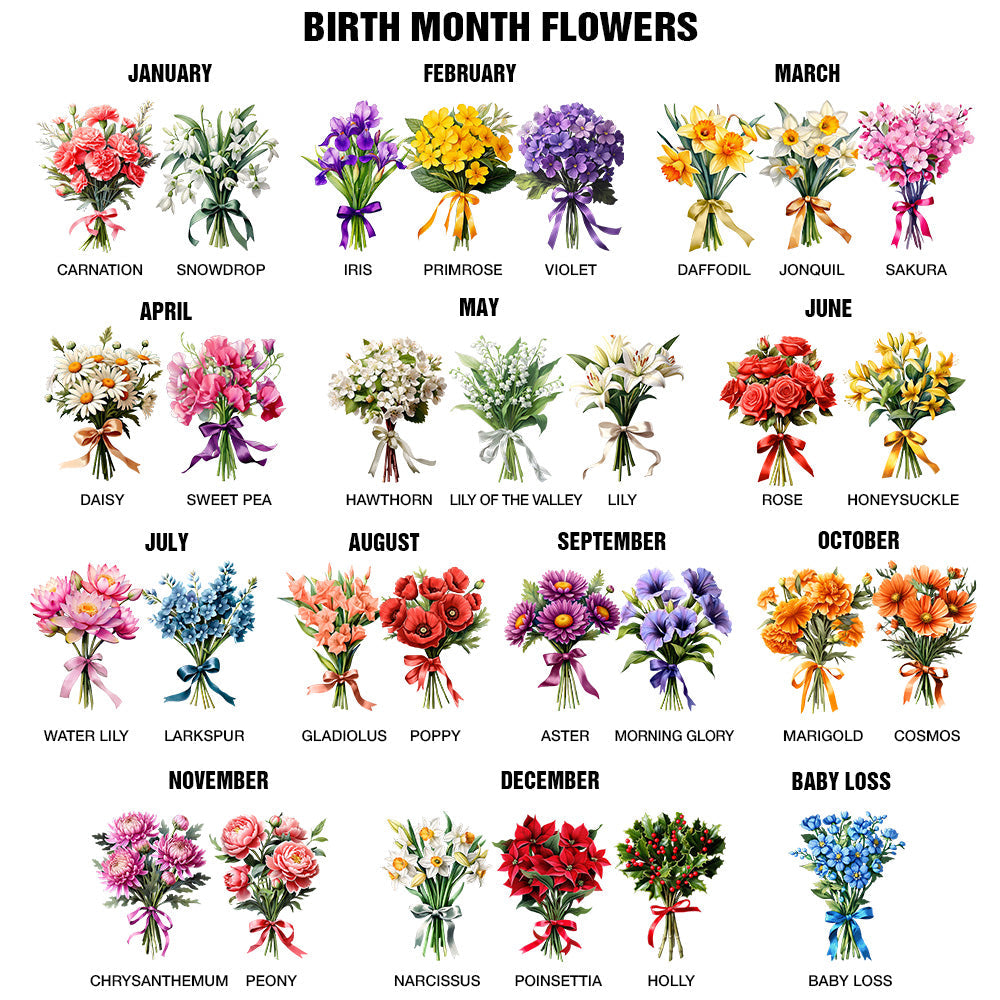 Birth Flower Bouquet - Personalized Bottle Carrier Bag