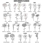 Top Market, Gift For Yourself, Adorable, Icon - Birth Month Flowers Sketch Bloom Where You're Planted - Personalized Leather Beaded Keychain