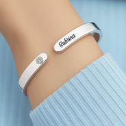 Christian,Gift For Yourself - Inspirational Faith Hope Love Christian - Personalized Bangle Bracelet Cuff