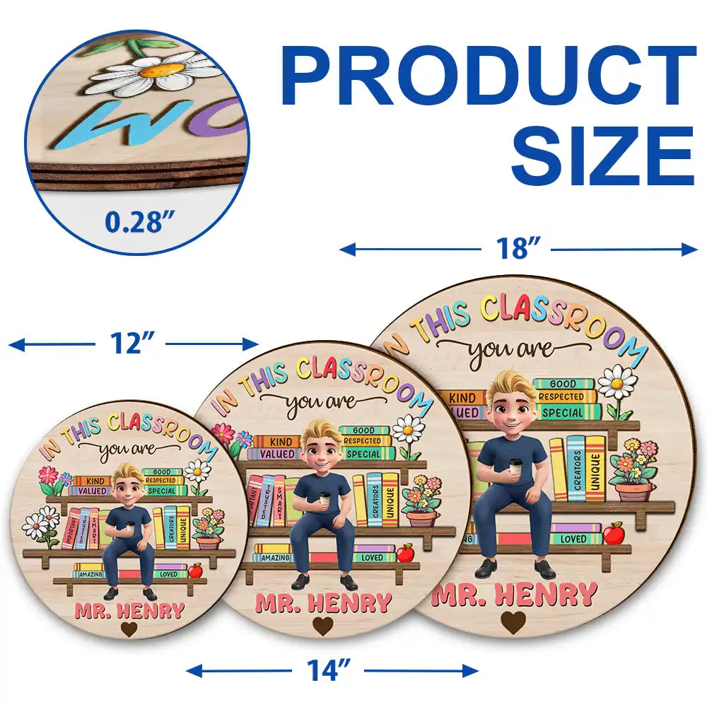 Teacher,Happy - In this Classroom You Are Special - Personalized Custom Shaped Wood Sign