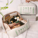 Gift For Bestie,Old Best friends,Happy - It Takes A Long Times To Grow An Old Best Friends Toile De Jouy Pattern - Personalized Leather Makeup Bag