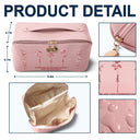 Gift For Bestie,Old Best friends,Happy - It Takes A Long Times To Grow An Old Best Friends Toile De Jouy Pattern - Personalized Leather Makeup Bag