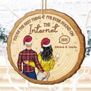 Christmas, Gift For Couples, Gift For Husband, Gift For Wife, Happy - It Started With A Message Online Dating Couple - Personalized Custom Shaped Wooden Ornament