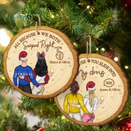 Christmas, Gift For Couples, Gift For Husband, Gift For Wife, Happy - It Started With A Message Online Dating Couple - Personalized Custom Shaped Wooden Ornament