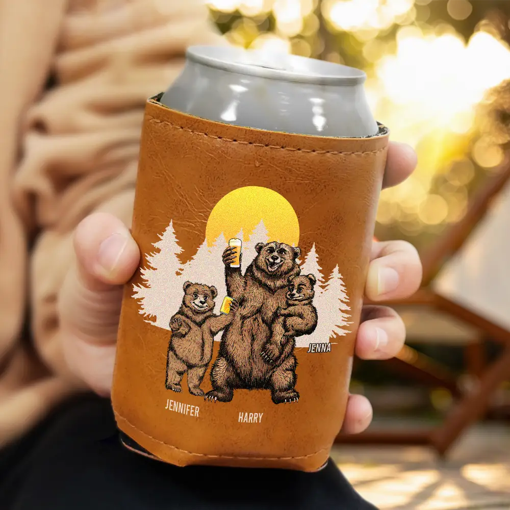 Gift For Father - It's Not A Dad Bod - Personalized Leather Can Cooler