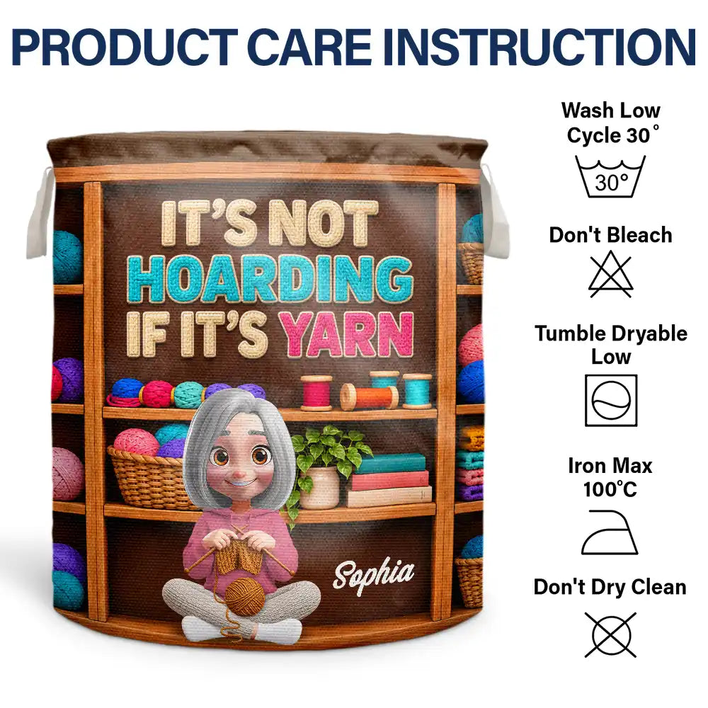 Gifts For Her,Crocheting,Cozy,Gift For Yourself,Gift For Women,Vector - It's Not Hoarding If It's Yarn - Personalized Storage Basket