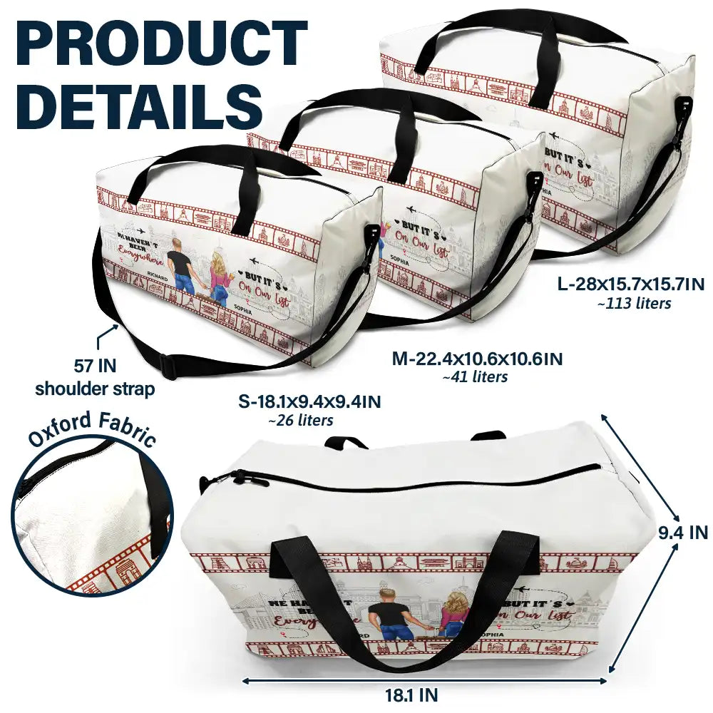 Gift For Couples,Gift For Husband,Gift For Wife,Gift For Men,Gift For Women,Travel,Love - It's On Our List Travel Couple - Personalized Duffle Bag